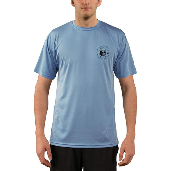 SAND.SALT.SURF.SUN. Shark Diver Attack Men's UPF 50+ UV Sun Protection Performance Long Sleeve T-Shirt Small / Columbia Blue