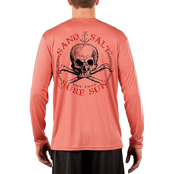  Mens Sun Protection Shirts Long Sleeve UV SPF 50+ Surfing  Running Fishing Hiking Shirt Quick-Dry Tomato Red