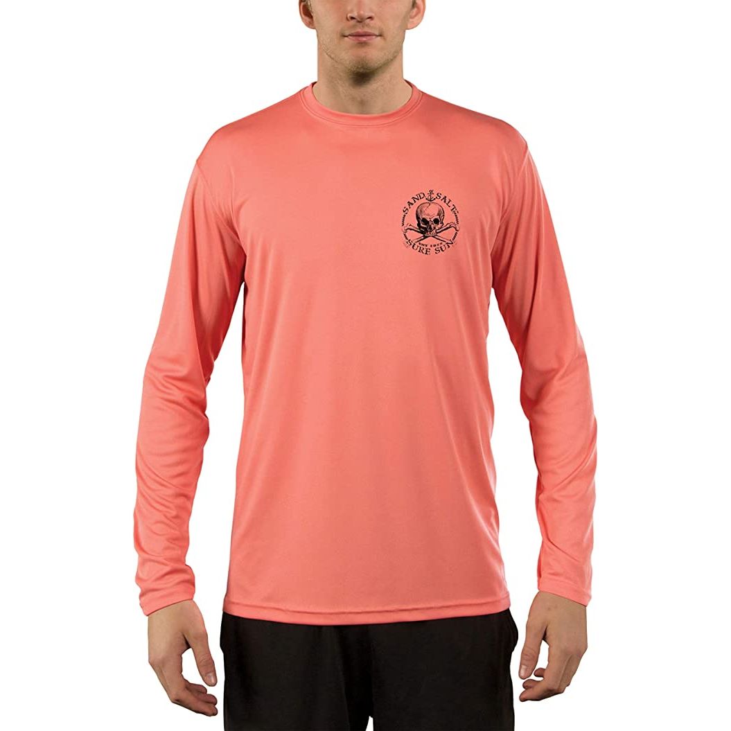  Mens Running Shirt Rash Guard Swim Shirt For Men Short  Sleeve SPF Quick Dry Surf Fishing T-Shirt Beach Orange X-Large