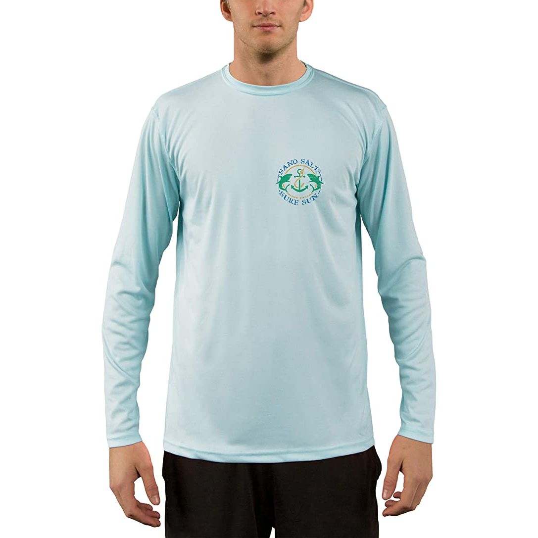 SAND.SALT.SURF.SUN. Coral Octopus Men's UPF 50+ UV Sun Protection Performance Long Sleeve T-Shirt Large / White