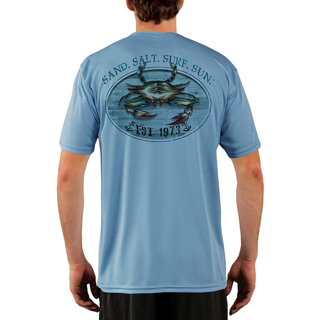 Palmyth Men's Fishing Shirt Short Sleeve Sun Protection UV UPF 50+ SPF T-Shirt