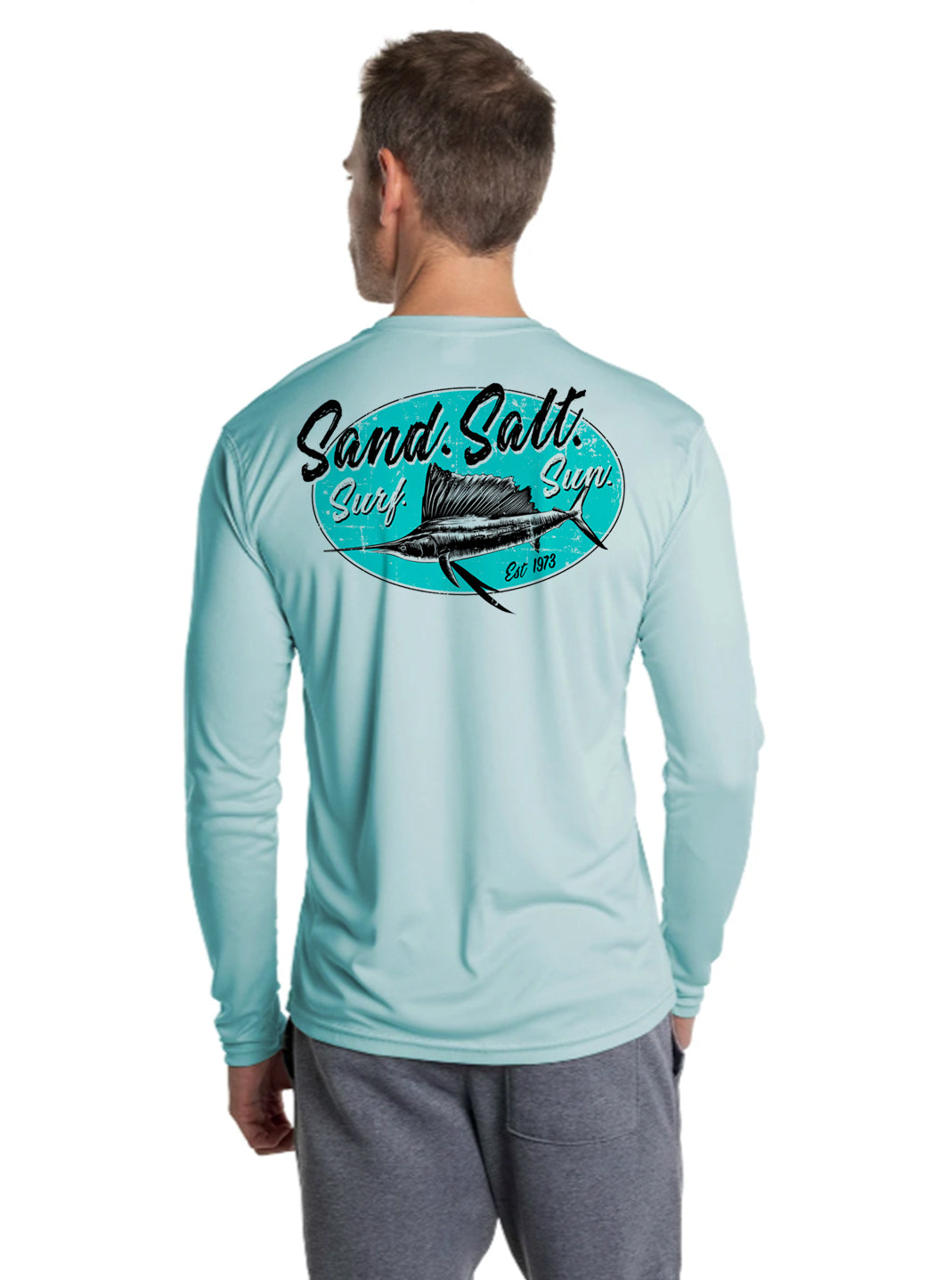 SAND.SALT.SURF.SUN. Pirate Octopus Men's UPF 50+ UV Sun Protection Performance Short Sleeve T-Shirt X-Large / Seagrass